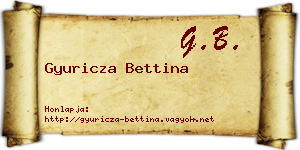 Gyuricza Bettina névjegykártya